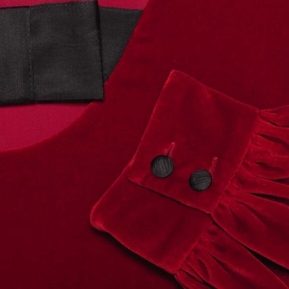 NWT. $4200 GUCCI Runway Velvet Mini Dress IT38 / US 2 red/black - Picture 12 of 16